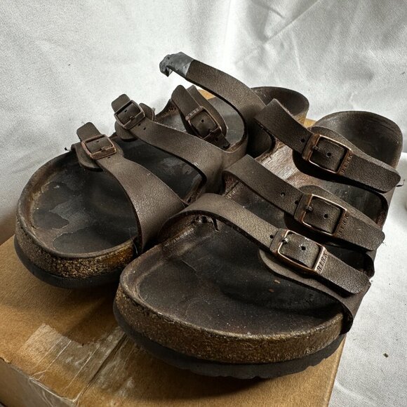 Birkenstock - Florida Sandals - Brown Leather Slip-ons - EU Size 42 - Picture 3 of 9
